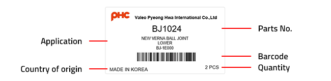 Ball Joint - Label Details