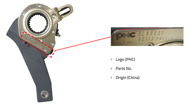 Marking & Details on Slack Adjuster