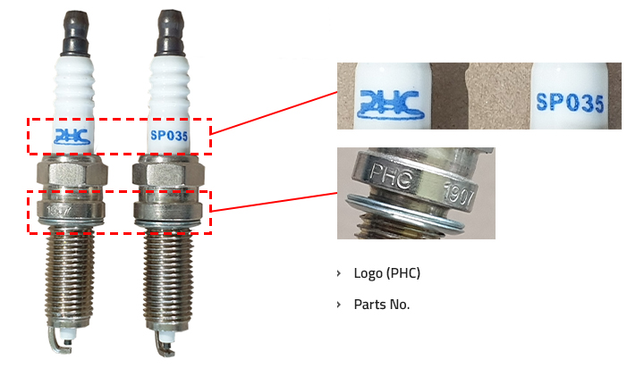 Marking & Details on Spark plug