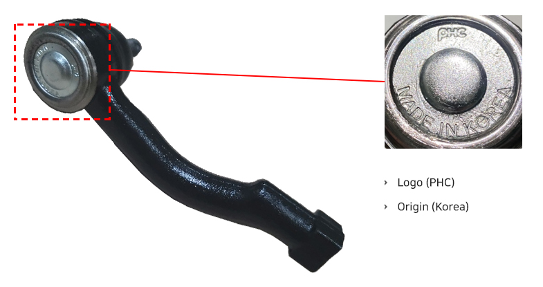 Marking & Details on Tie rod end